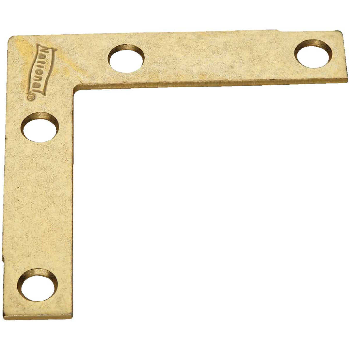 National Catalog 117 2-1/2 In. x 3/8 In. Brass Flat Corner Iron (4-Count) Image 1